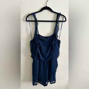 Ruffle blue romper